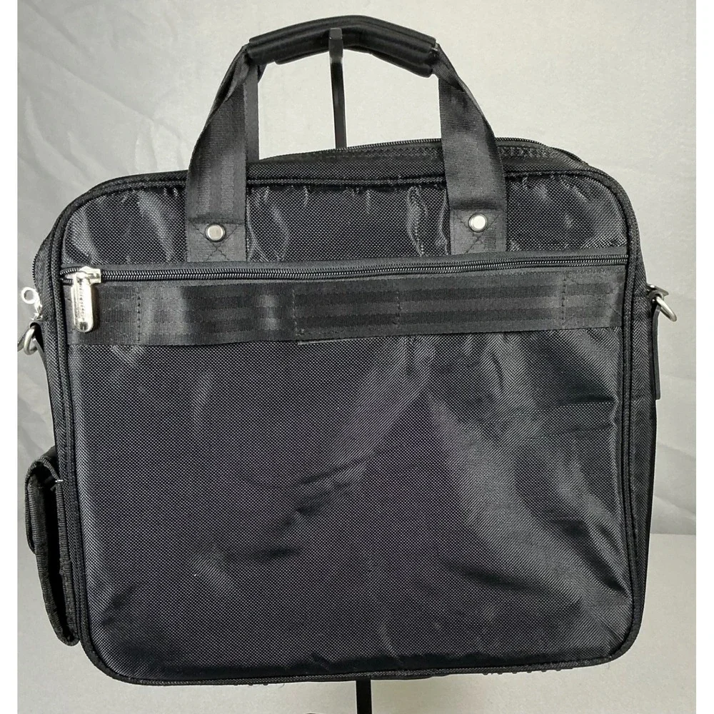Targus Black Laptop Briefcase Messenger Bag Padded Computer Case Shoulder Strap